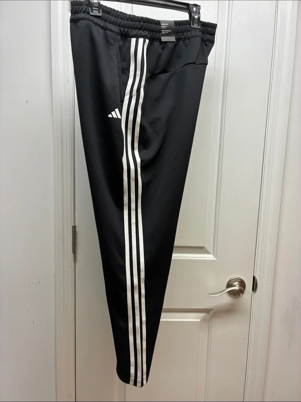 adidas Black Joggers with White Side Stripes